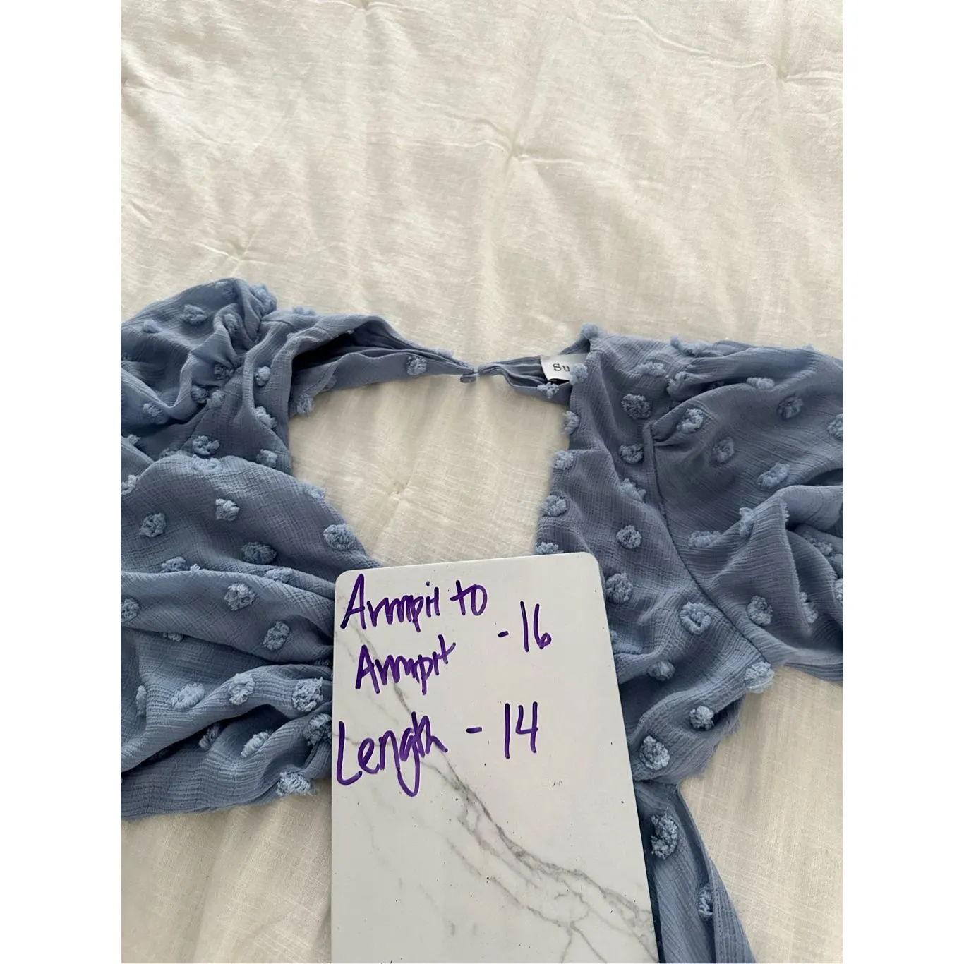 Sundays Blue Women’s Small Cropped Tie Top - Image 6