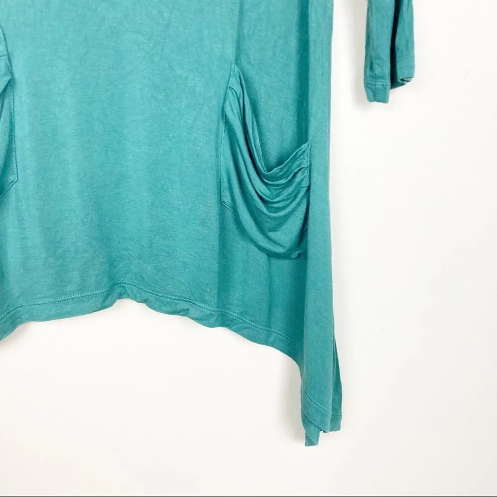 LOGO Lori Goldstein Green 3/4 Tunic Pocket Shirt Sz S - Image 2