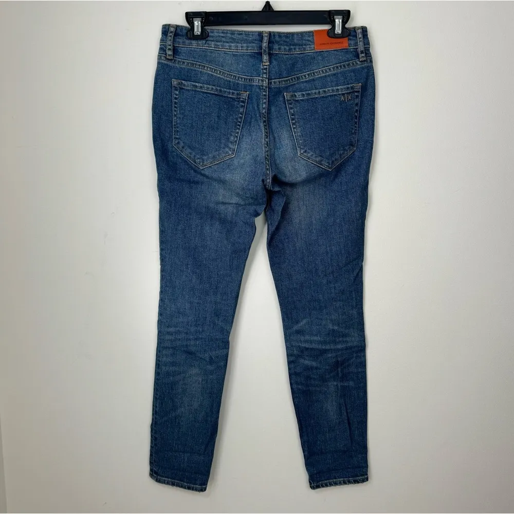 Armani Exchange Skinny Denim Jeans Medium Wash Blue Size 27 S - Image 3