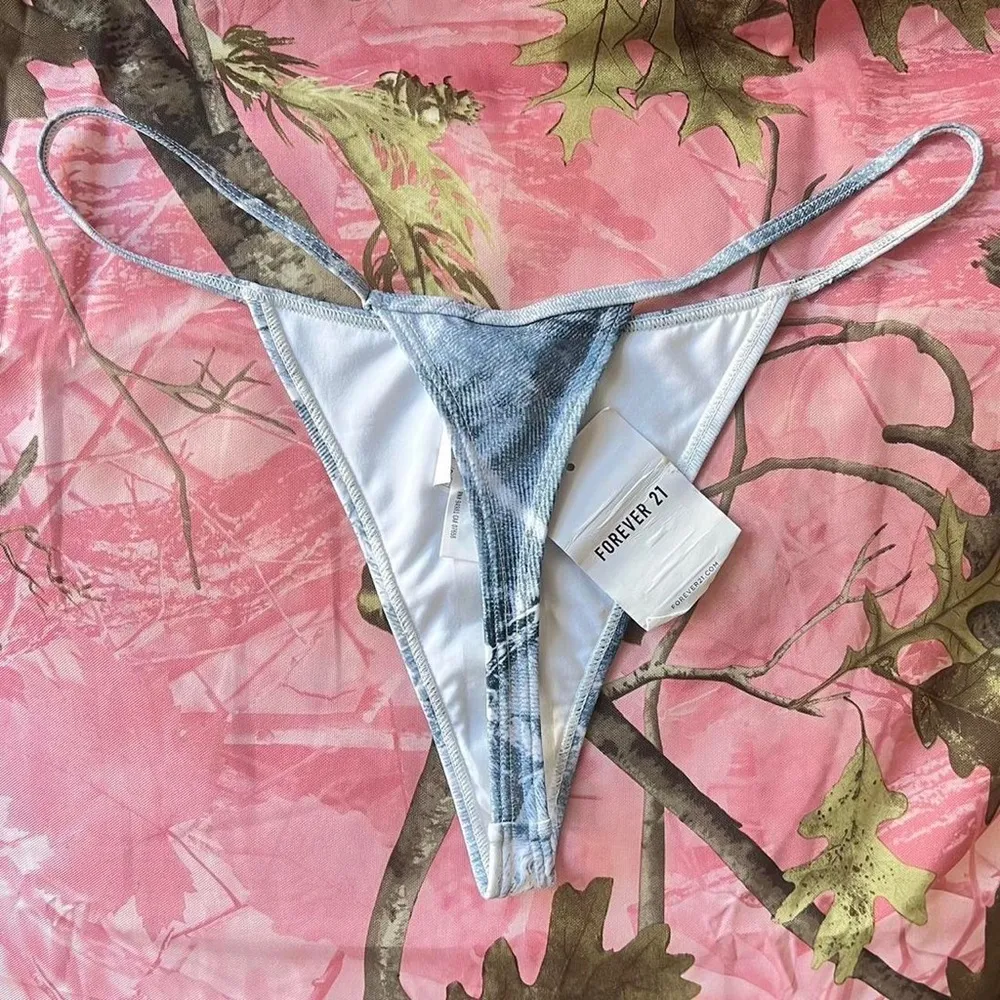 denim jean print thong bikini - Image 5