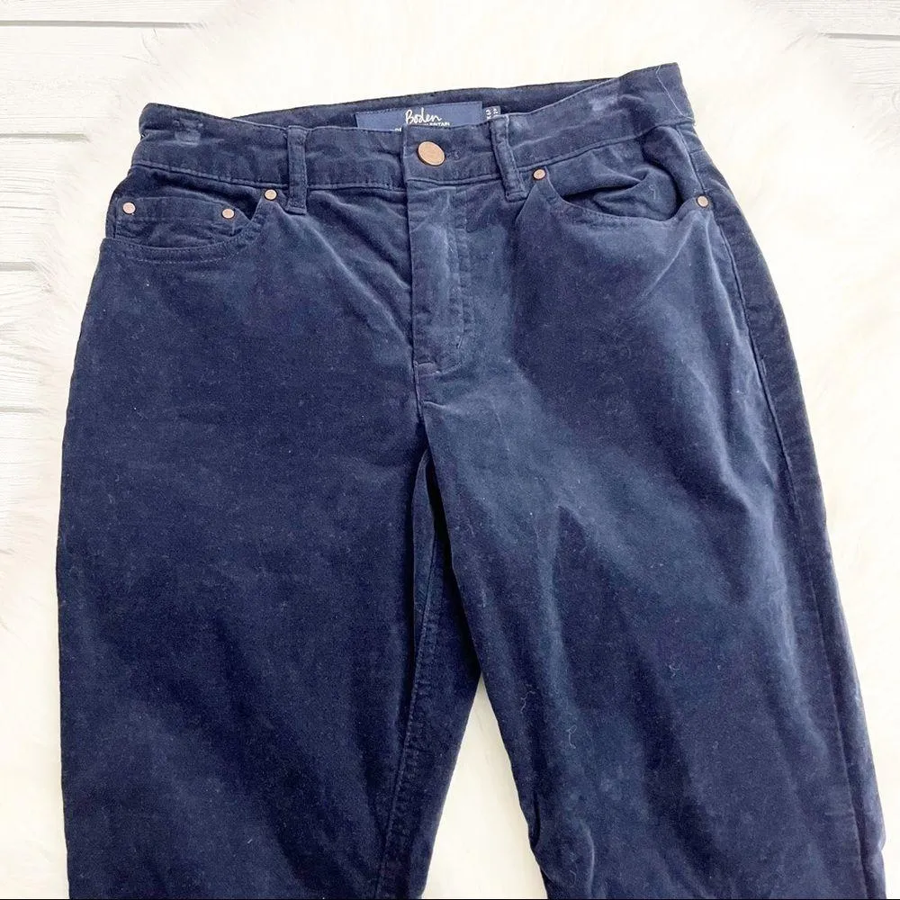 Boden Soho Skinny Blue Velvet Pants Size 2P - Image 3