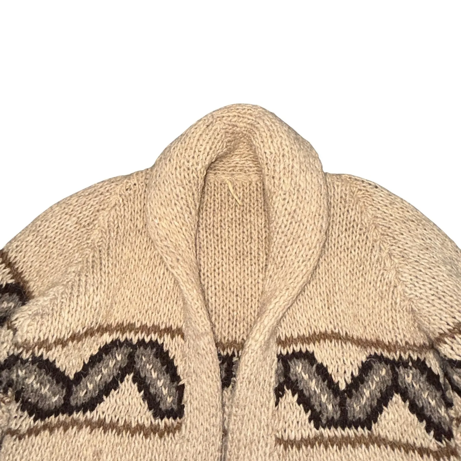 Vintage Handmade 100% Wool Cardigan: Artisanal Warmth and Earthy Style Size L Size L - Image 2