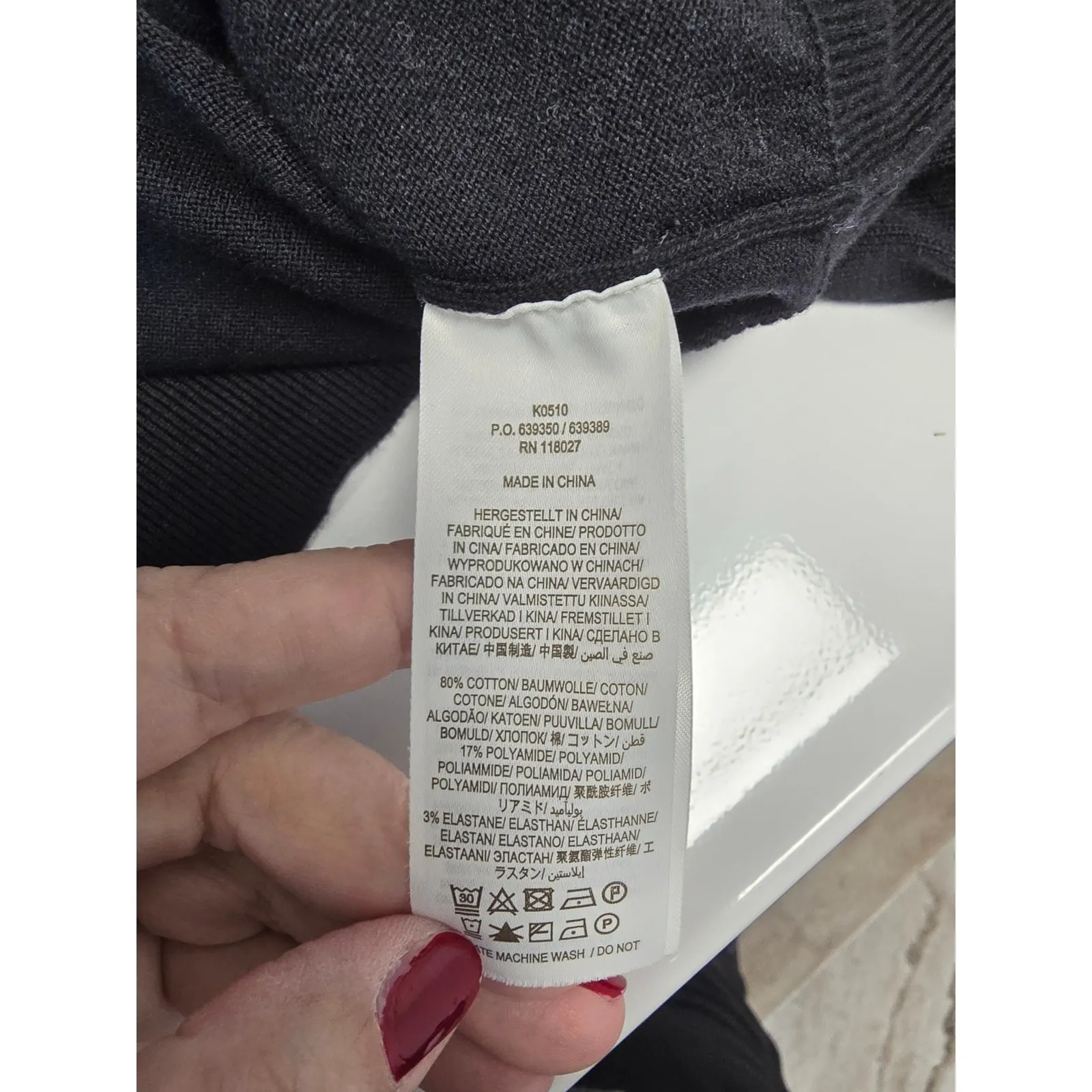 Boden Cotton V Neck Sweater Radish Long Sleeve Blend Knit K0510 Size XL work Black - Image 4