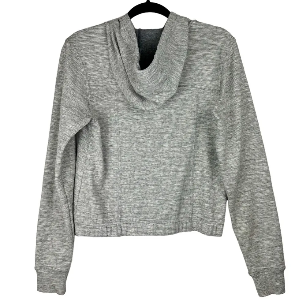 Prana Unity Zip Hoodie Jacket Sz Small Herringbone Knit Hooded Grey - Image 4