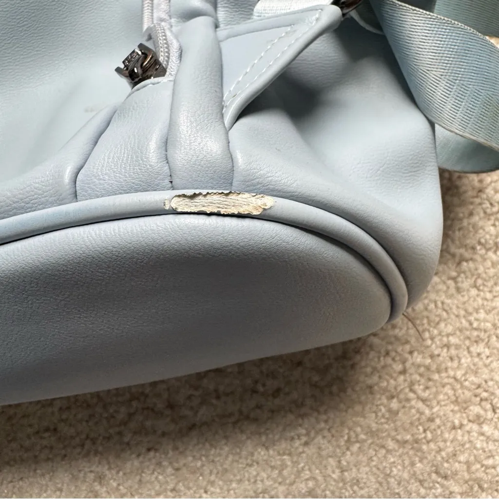 Telena Blue Casual Backpack with Leather - Image 5