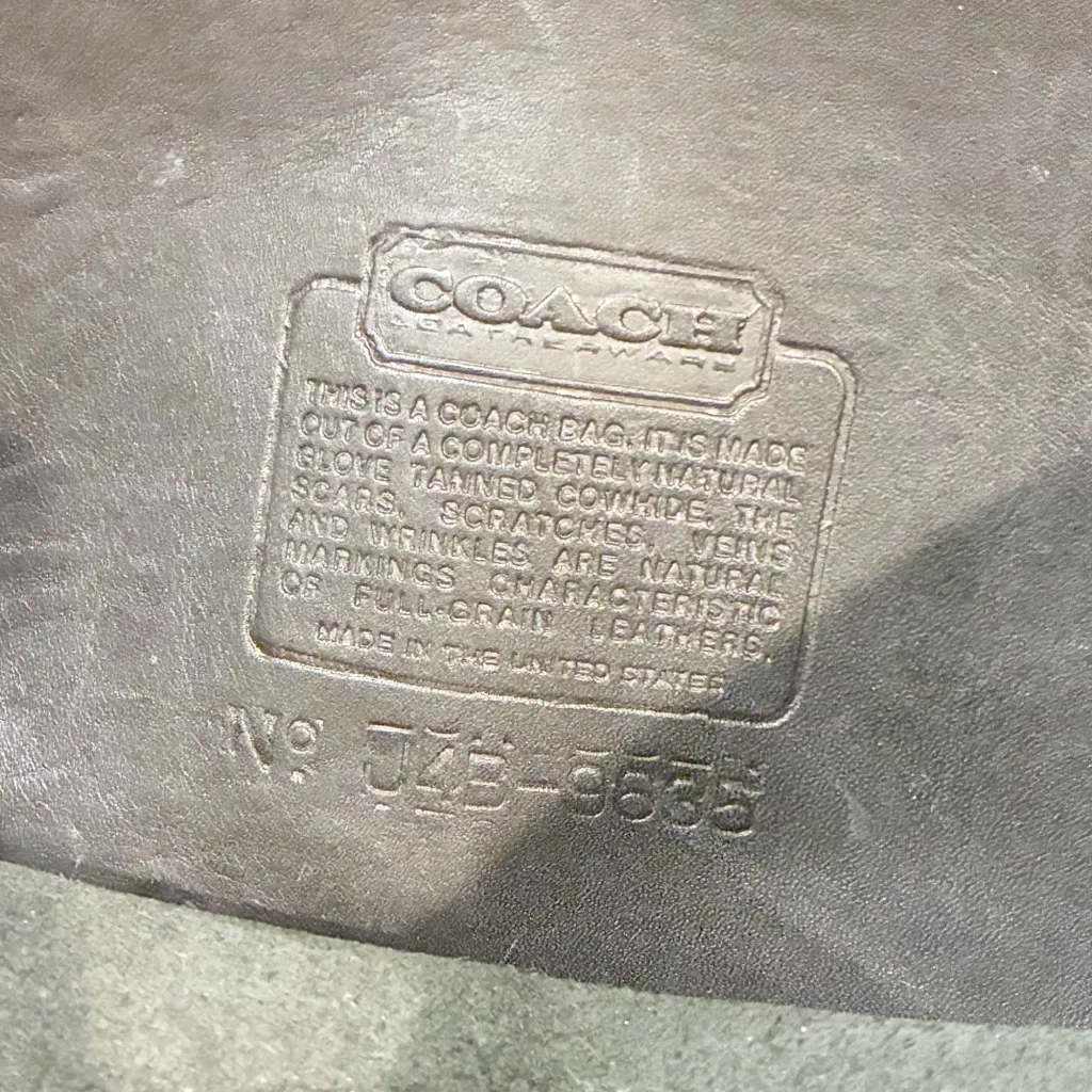 Vintage COACH 9635 Pocket Purse Black Leather Crossbody Strap Penny - Image 4