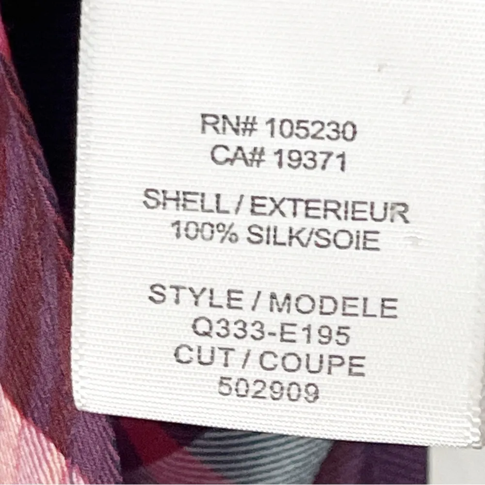 EQUIPMENT 100% Silk Plaid Lightweight Long Sleeves Button Up Blouse, Size Small - Image 4