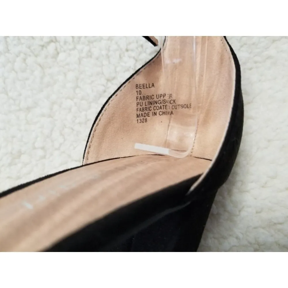 Madden Girl Beella Black Faux Suede Block Heel Ankle Strap Sandal Women's Sz 10M - Image 5