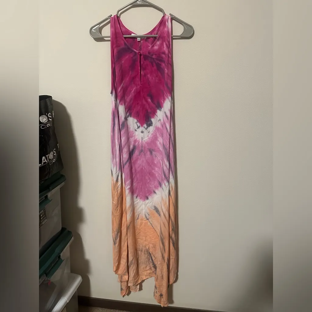 YFB Young Fabulous and Broke EASY BREEZY ELIE DRESS tie dye size small flowy - Image 2