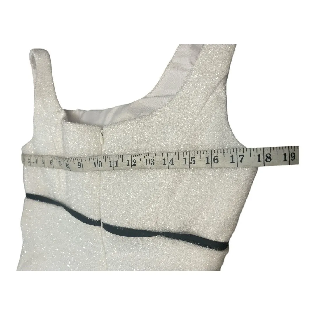 Amelia Couture‎ White Sparkling Knee Length Formal Gown Cocktail Dress Size 12 - Image 9