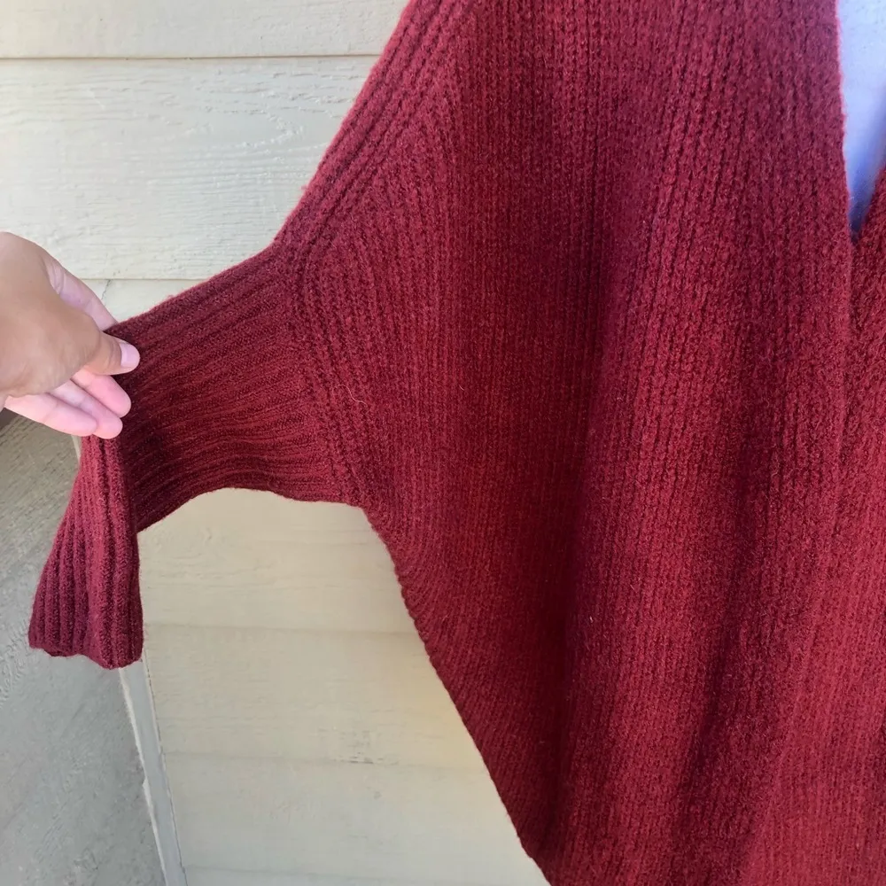 Dreamers Ribbed Dolman Sleeve Cardigan in Rust M - Image 3