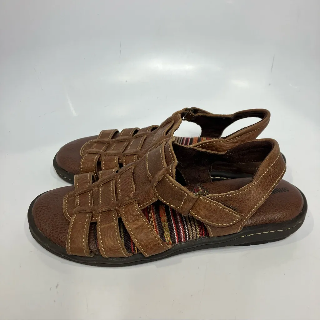 Minnetonka‎ brown leather fisherman sandals women’s size 7 boho casual summer - Image 3
