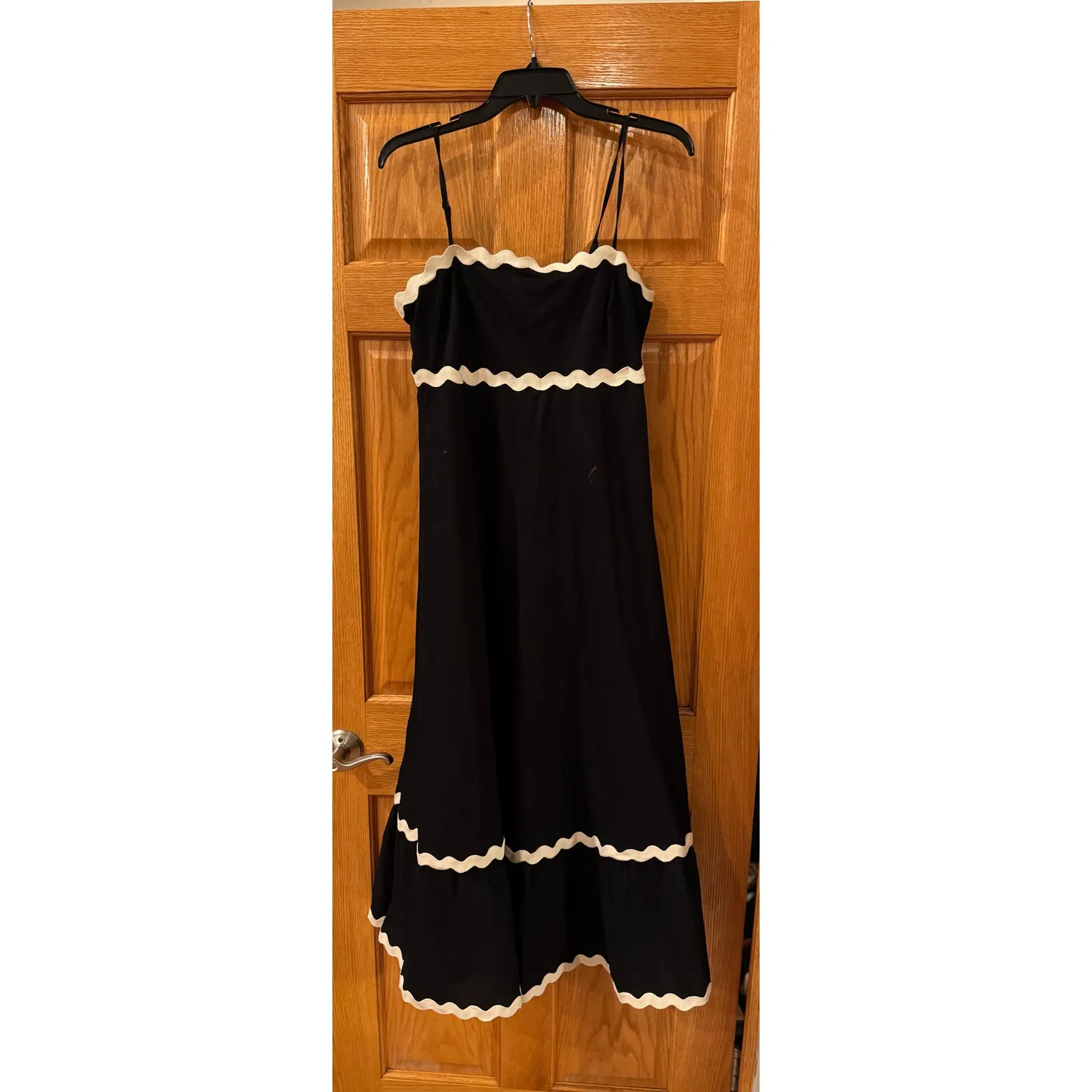 Petal & Pup Yana Maxi Dress Black Cream - Size Medium - Image 3