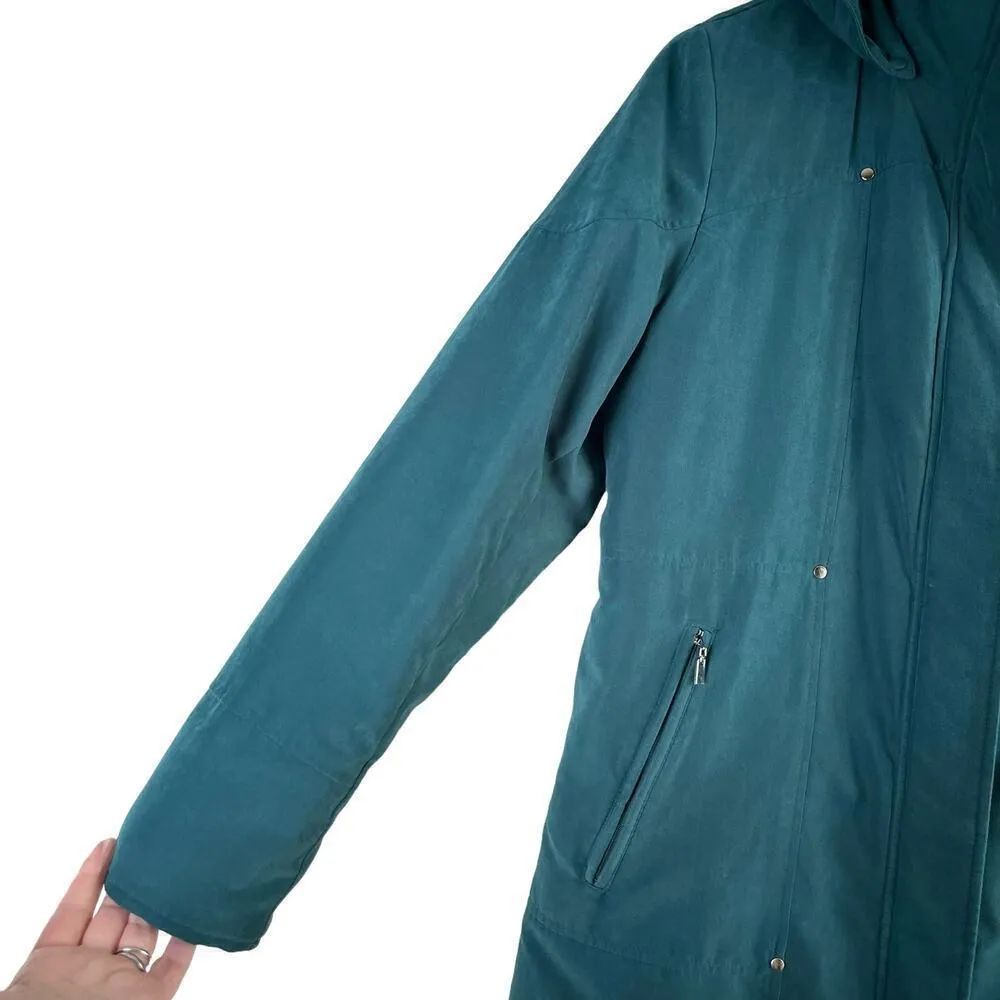 Forecaster of Boston Vintage Puffer‎ Coat Jacket Removable Hood Full Zip Teal, S Green - Image 6