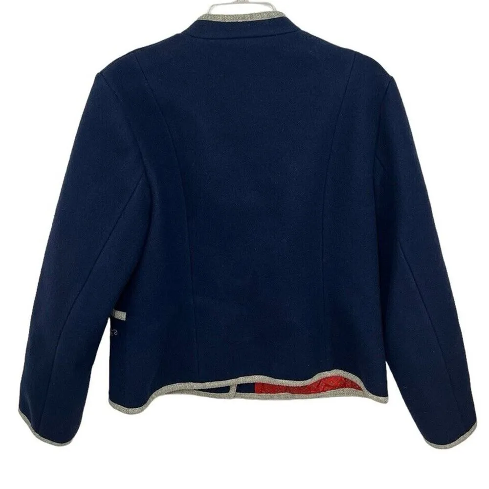 Vtg LLBean Boos Jacket Austrian Pure New Wool 42 Austria Navy Blue Cardigan - Image 5