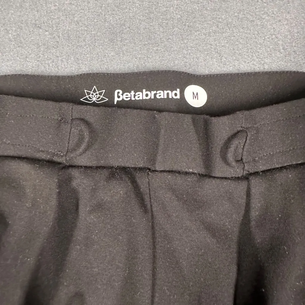 Betabrand Womens Medium Black Pull On Yoga Career Pleated Chino Cropped Pants - Image 6