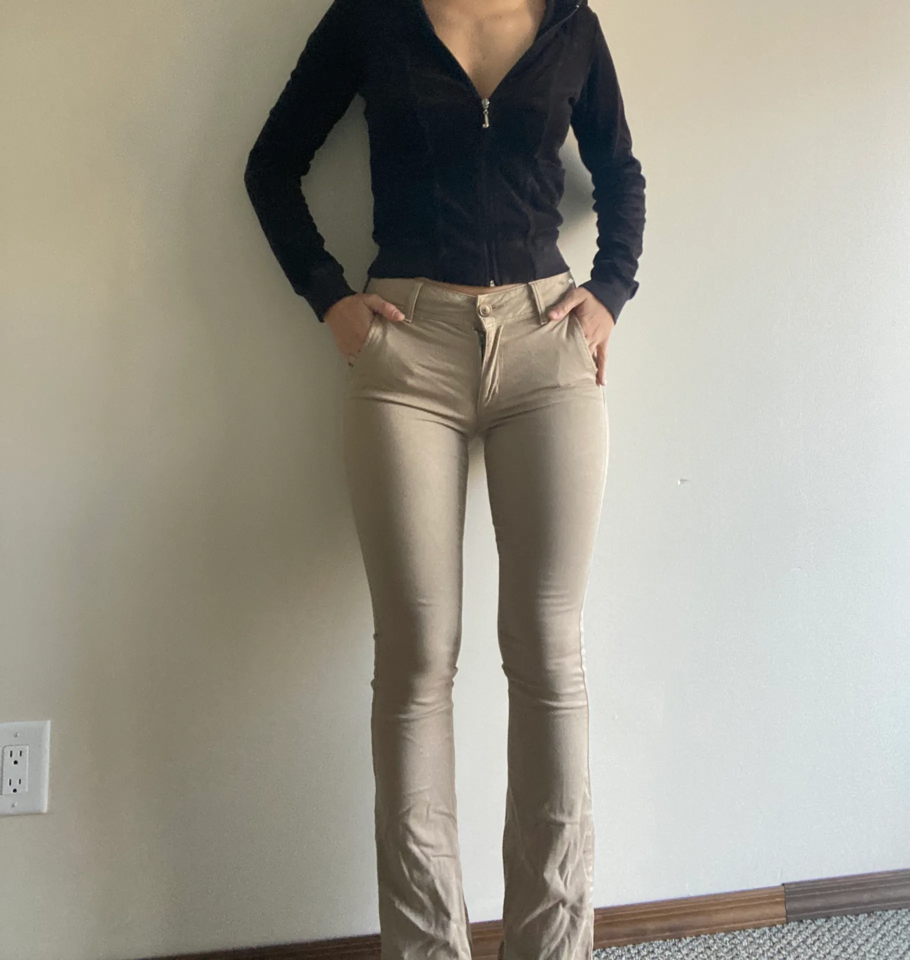 American Eagle Beige Bootcut Flare Jeans Size 2 - Image 4