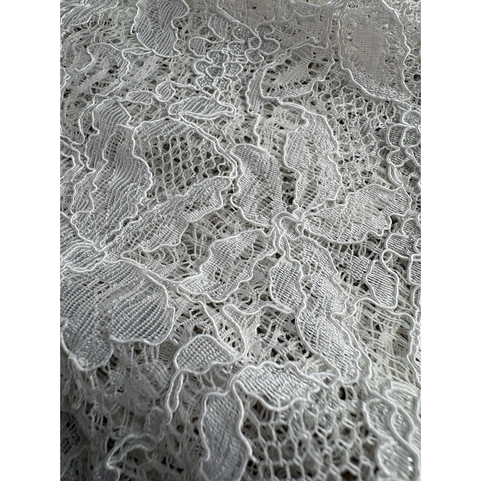 Cold water Creek White Lace Overlay Top 2X Plus Size Lined Short Sleeve - Image 10