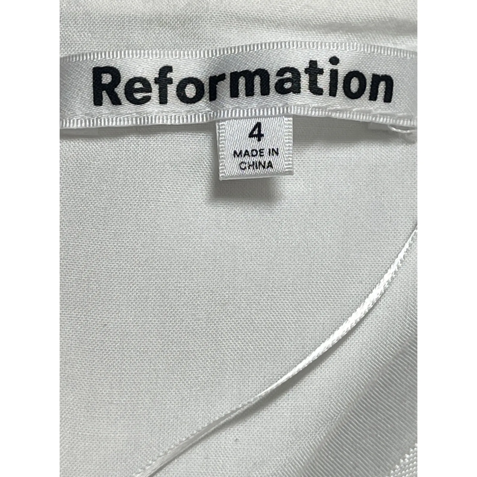 Reformation Melanie White Black Trim Corset Bustier Cami Camisole Crop Top Sz 4 - Image 3