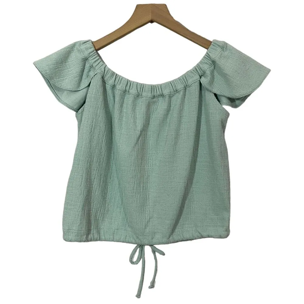 Madewell Texture & Thread Off-the-Shoulder Top - Faraway Sky - XS - Image 4