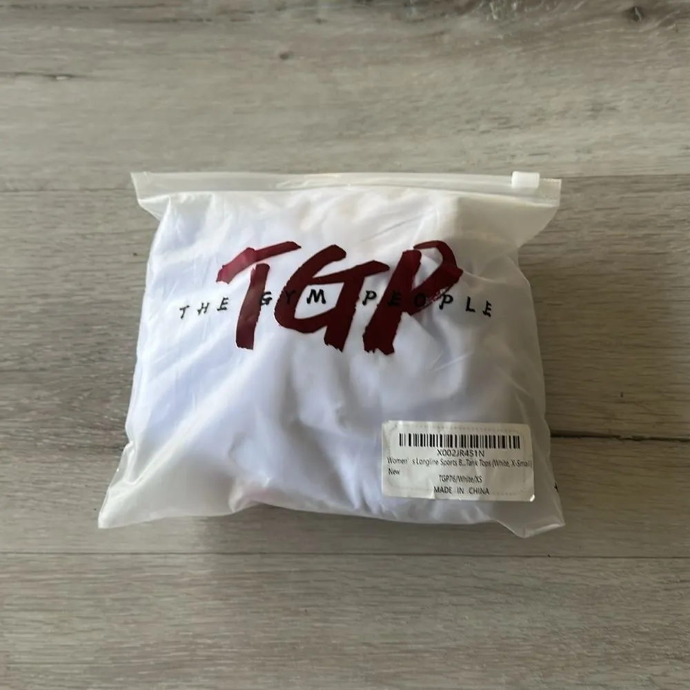 The Gym People TGP76 Longline Sports Bra White XS NWT IN PACKAGE - Image 9