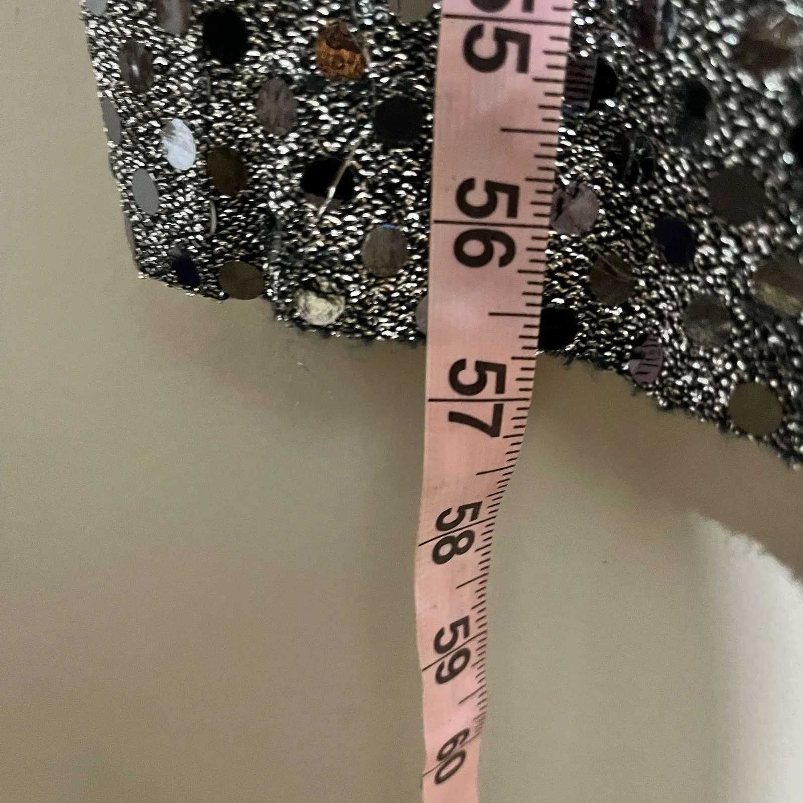 Vintage 90s ET AL Made In USA Sequin Formal Dress Size 10 Silver Side Slit - Image 12