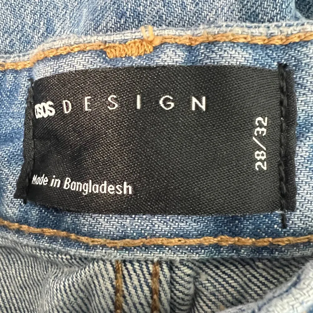 ASOS High Rise Distressed Medium Wash 5-Pocket Cotton Denim Jeans Womens 28/32 - Image 2