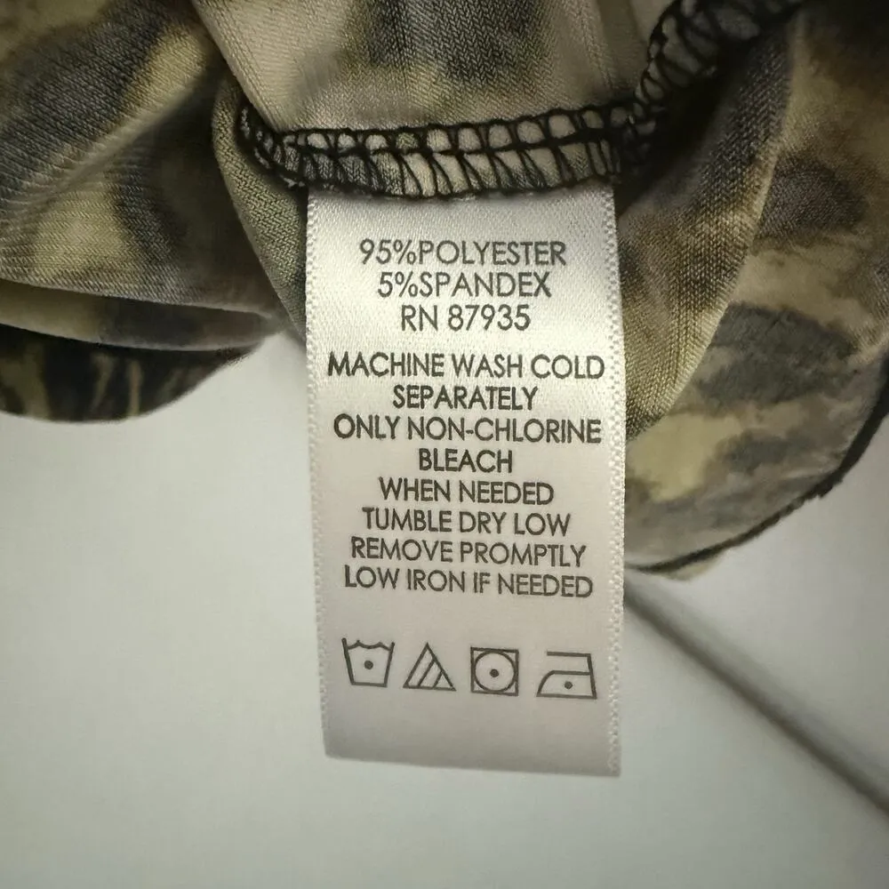 Susan Graver Leopard Print Cowl Neck Green Brown Sleeveless Top Blouse Women 1X - Image 4