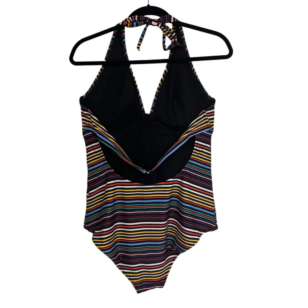 Old Navy Halter Underwire One Piece Swimsuit in Multi Stripe - Size XXL - Image 2