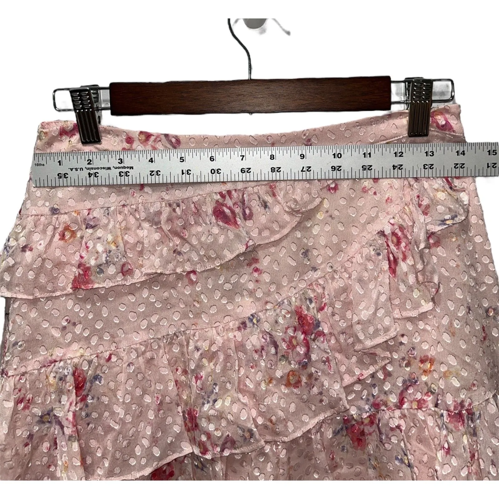 LoveShackFancy Imelda Skirt Bubbly Pink Size 4 Mini Ruffle Skirt Silk Blend - Image 9