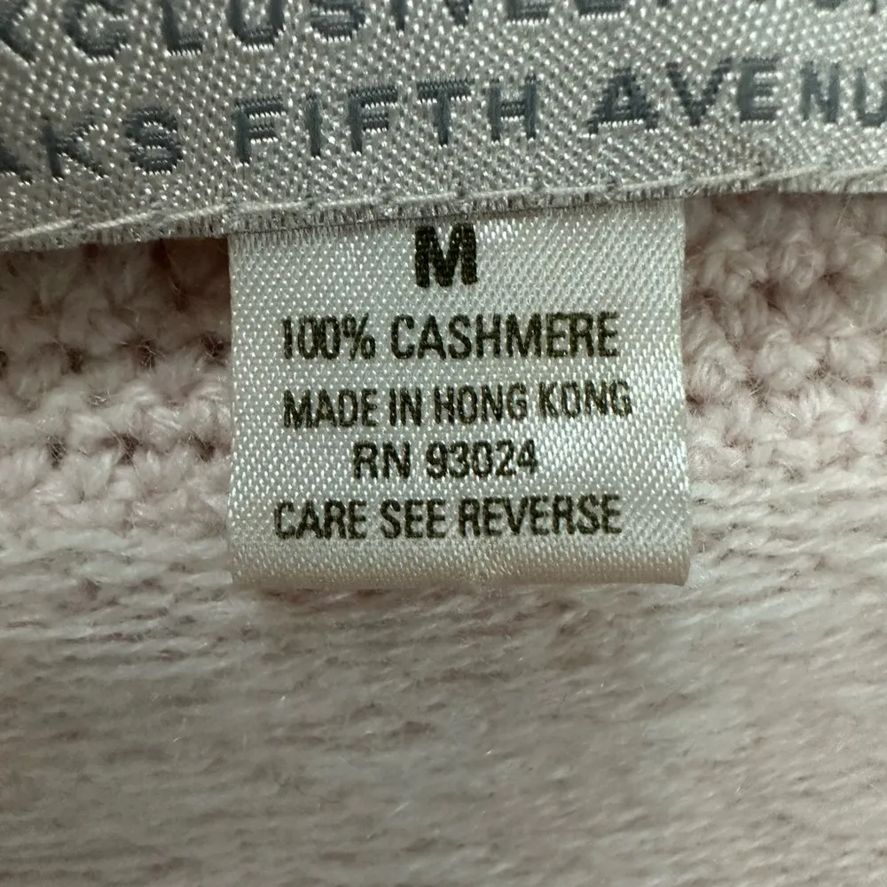 Belford Saks Fifth Avenue 100% Cashmere Size Medium Pink Cardigan Balletcore - Image 6