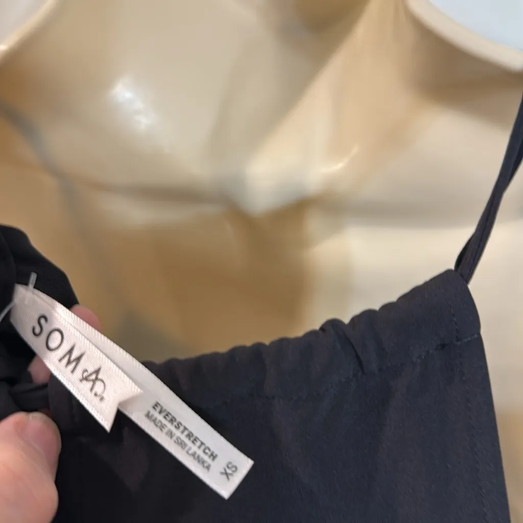 Soma Everstretch Relaxed Travel Bra Midi Dress Black string straps cups XS NWT - Image 10