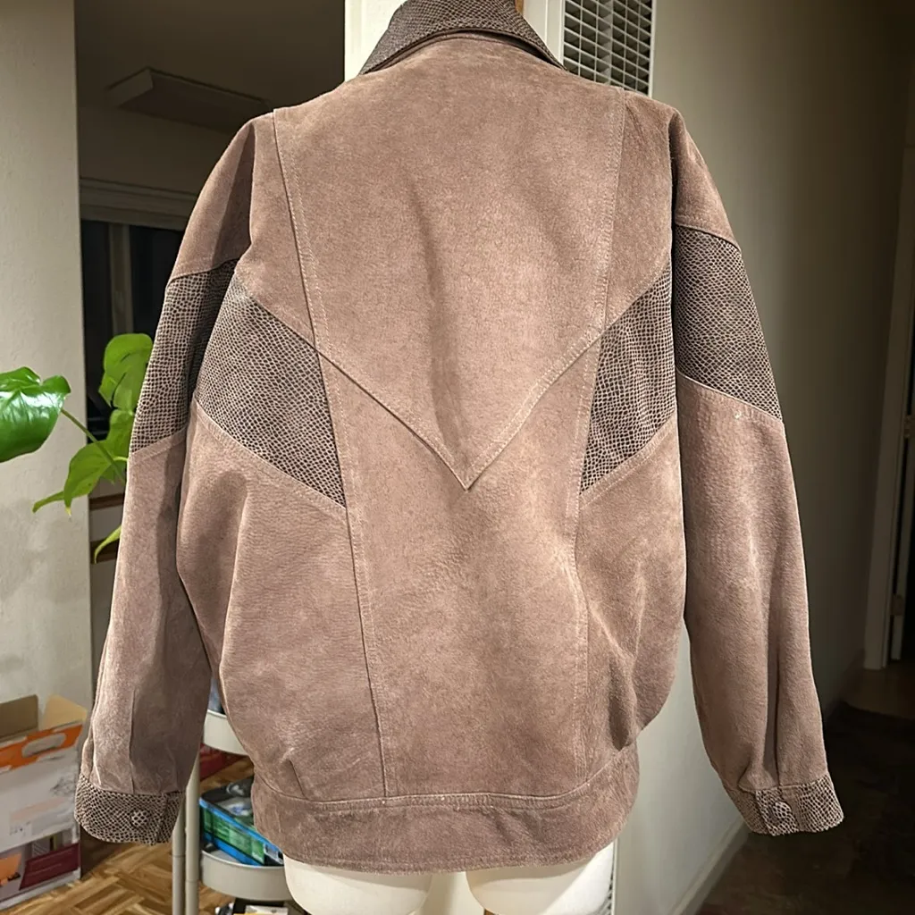 Vintage leather jacket Brown Size L - Image 8