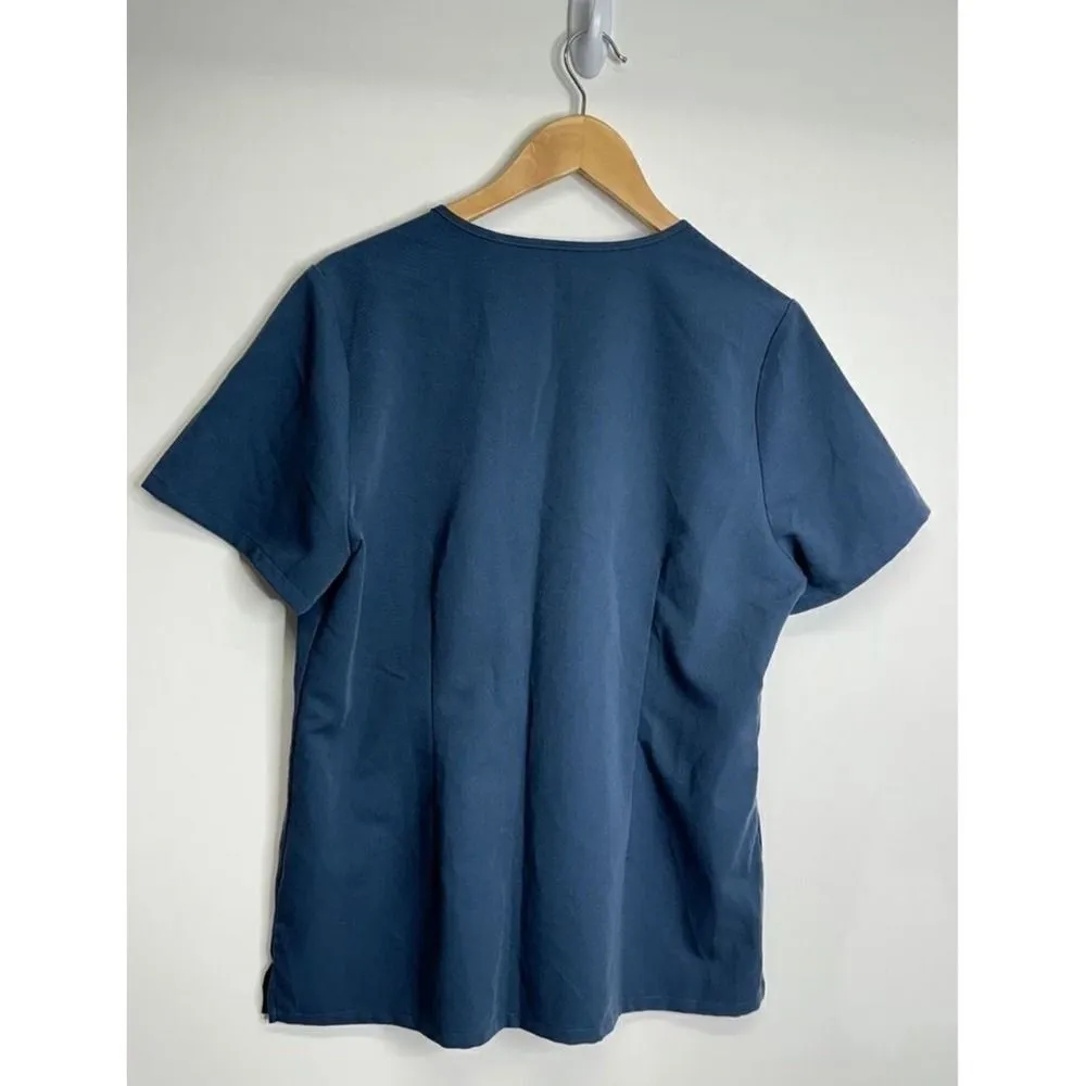 FIGS Technical Collection Scrub Top V-Neck Short Sleeve Pockets Women's L - Image 3