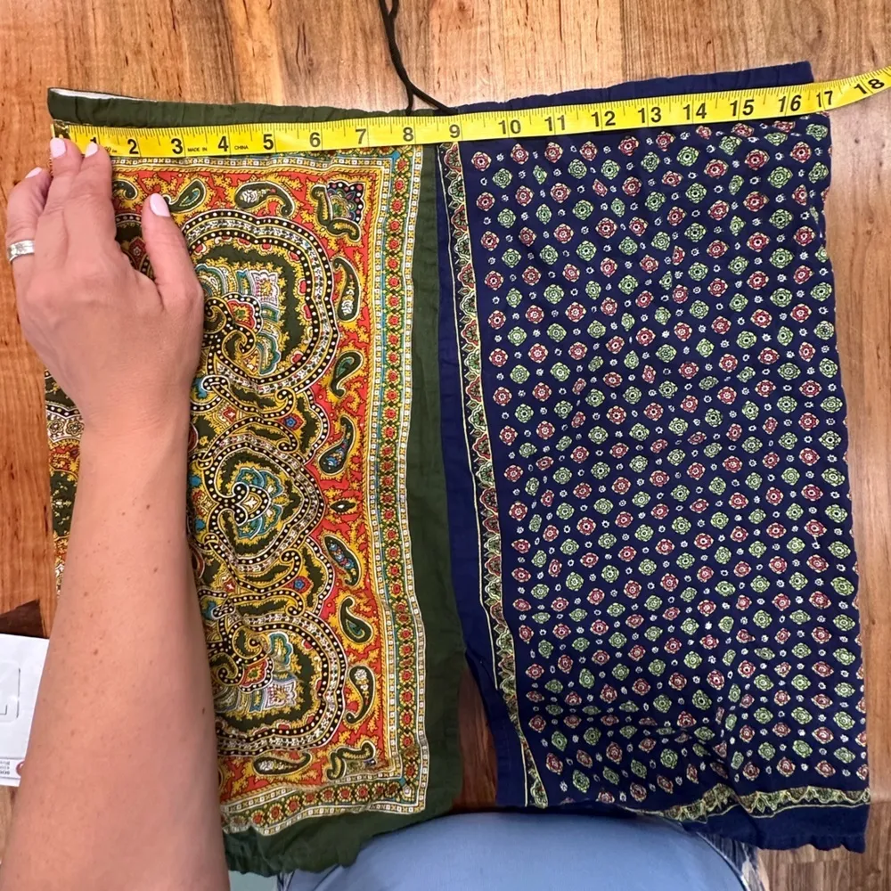 EUC BOHEMIAN MINI SKIRT WITH FRONT & back bottom slit. 2 sides pattern fabric Size undefined - Image 8