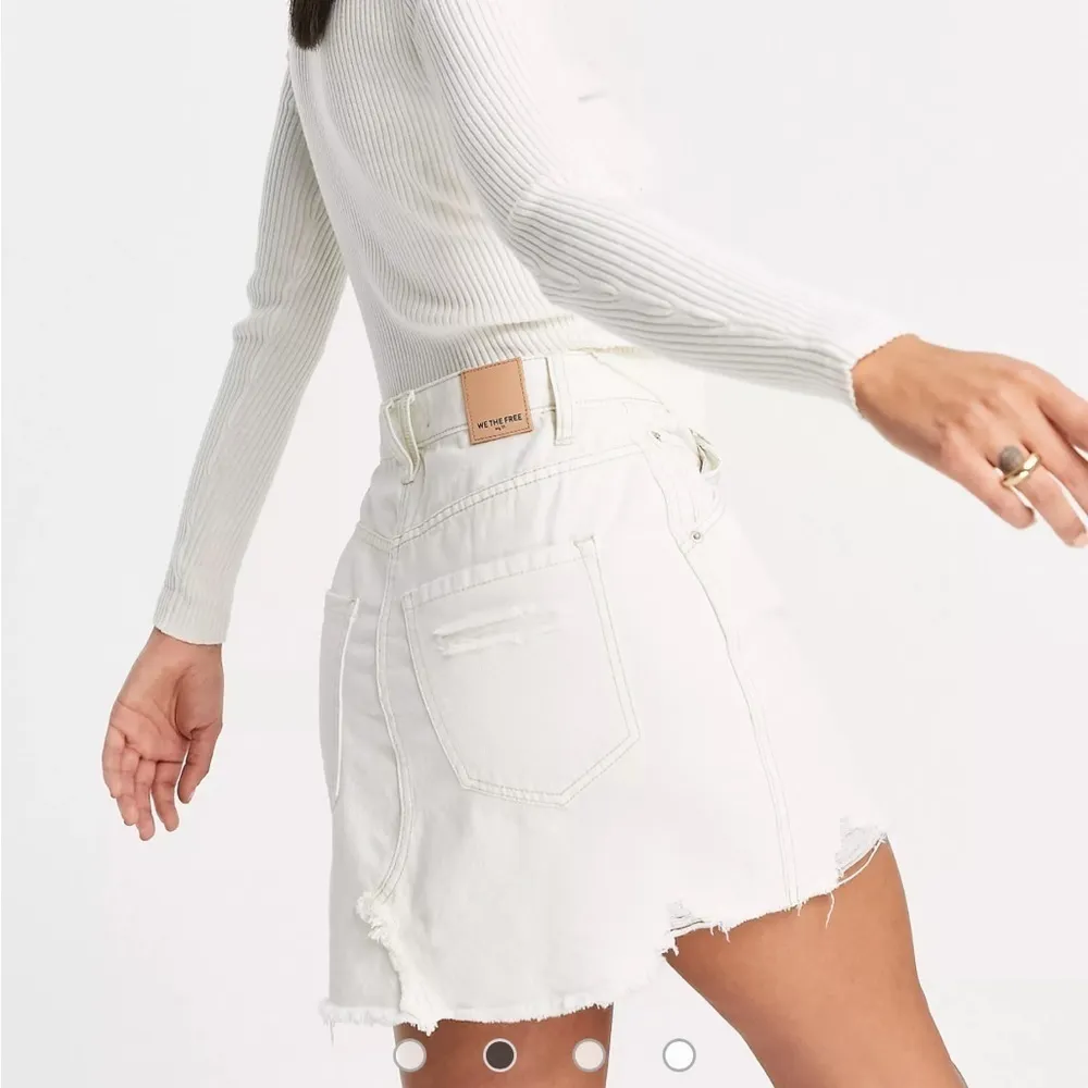 Free People Brea Cut Off Denim Skirt - Image 2