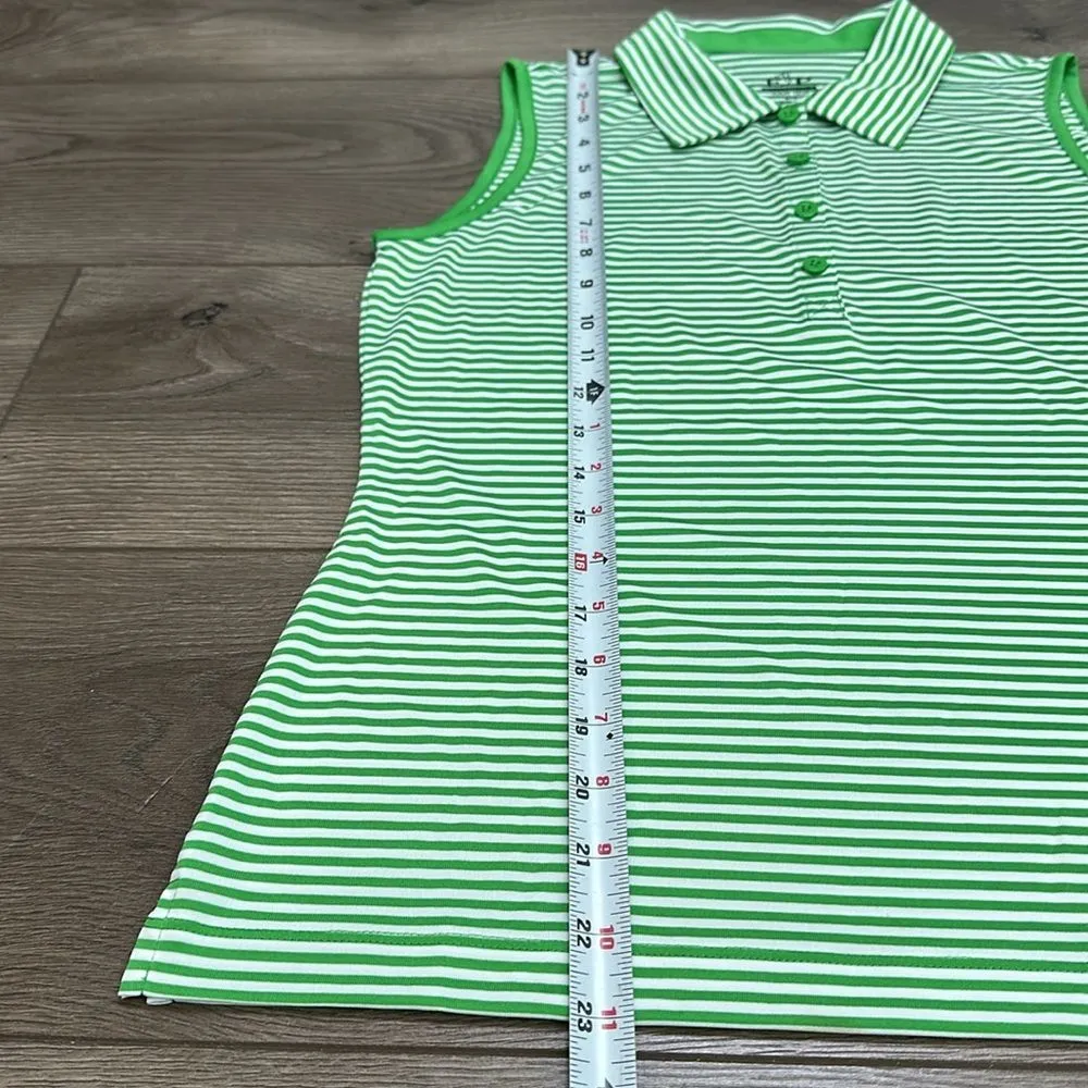 EP Pro Tour Tech Striped Golf Tennis Polos Tank‎ Tops Pink Green Size Small - Image 9