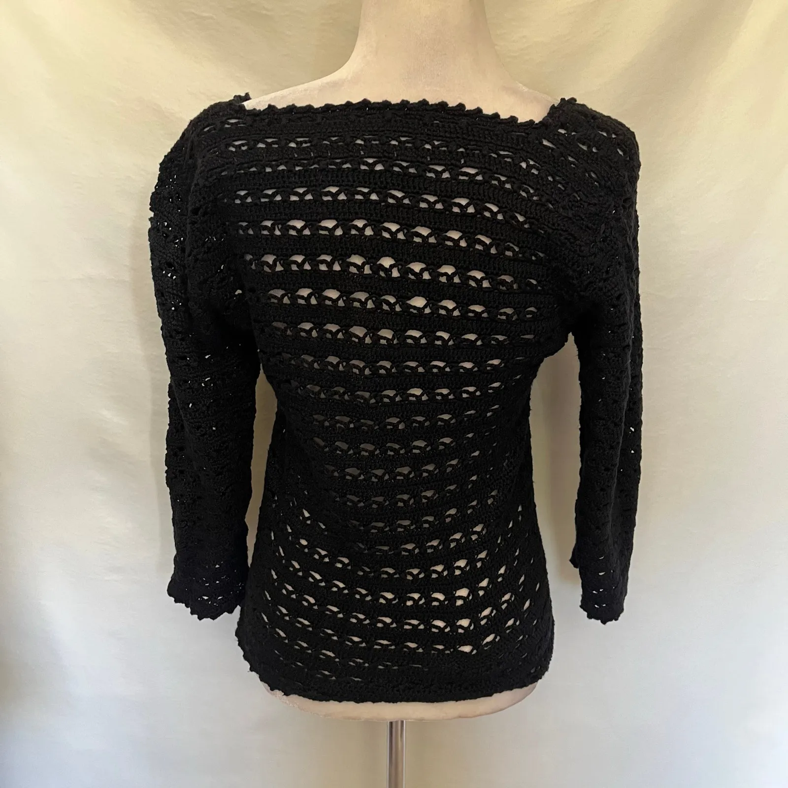 Handmade  Crochet Open Womens Sweater Sz S Y2K Witchy Fairy Grunge Festival Goth - Image 4