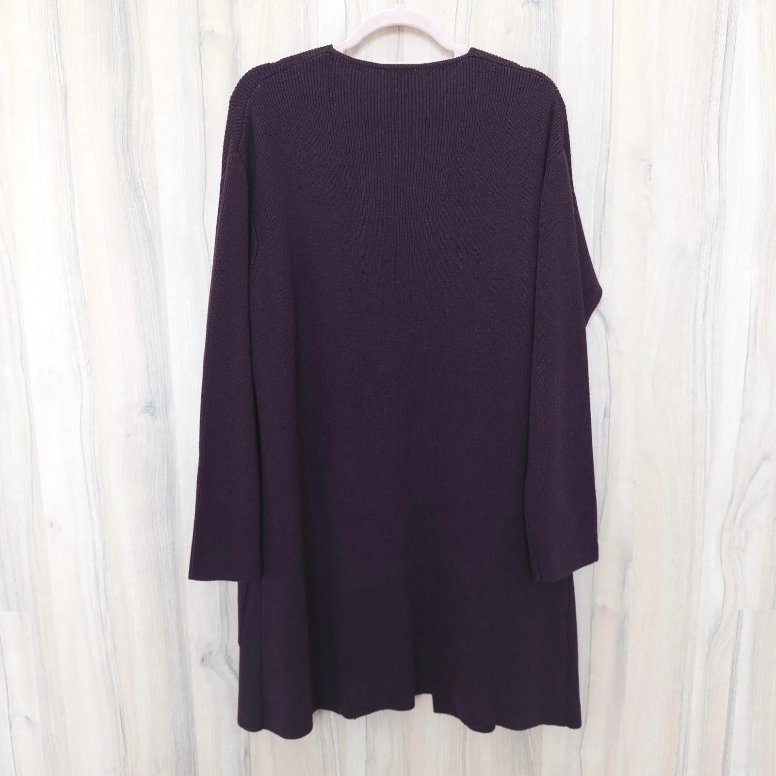 VTG Joan & David Merino Wool Cardigan Size S Plum Heavy Knit Old Money Classic - Image 5