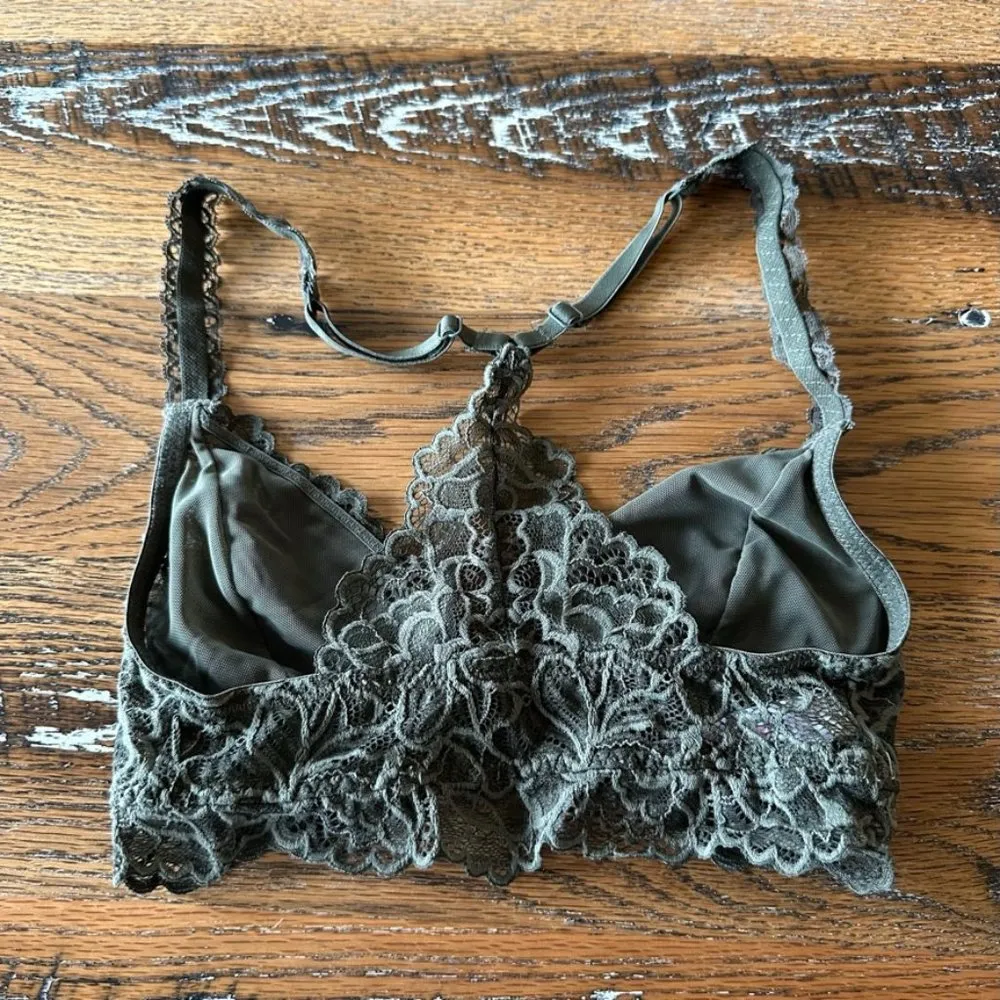 Army Green Lace Bralette Size XSmall - Image 2