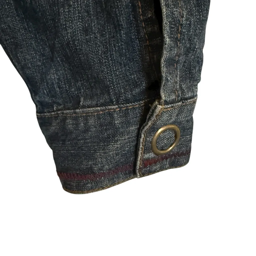 CAbi Artsy Jean Jacket with snap closures and unique Vintage Buttons Size M - Image 7