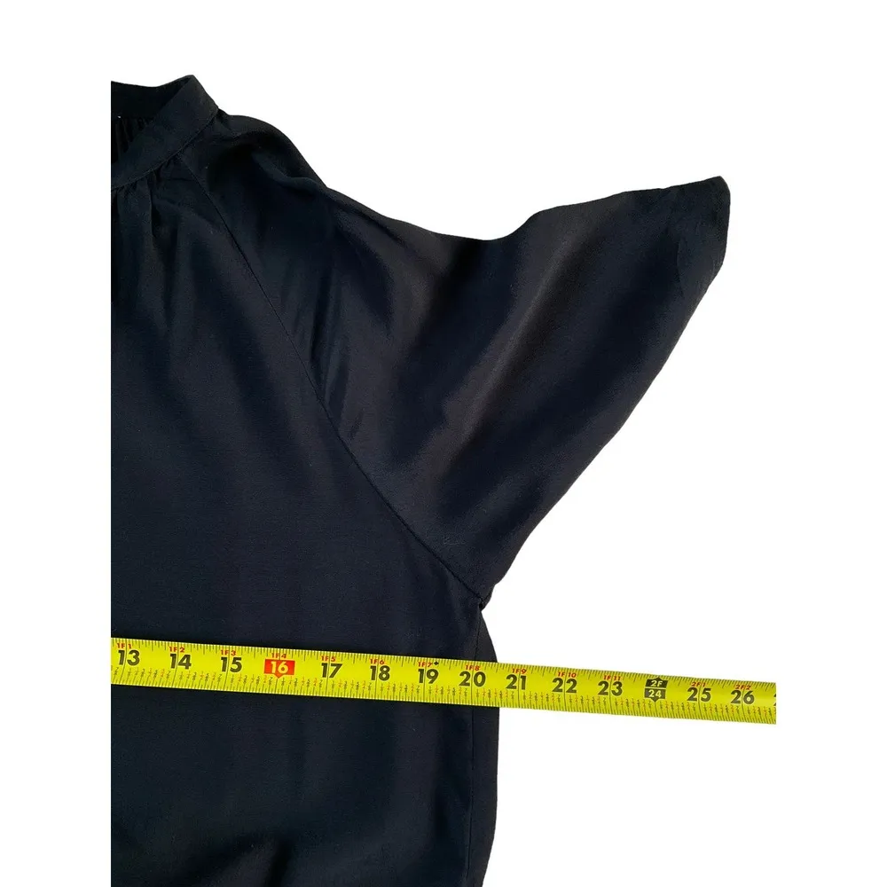 Banana Republic Black Flutter Sleeve Button Front Women Top Size Medium | 46-33 - Image 5