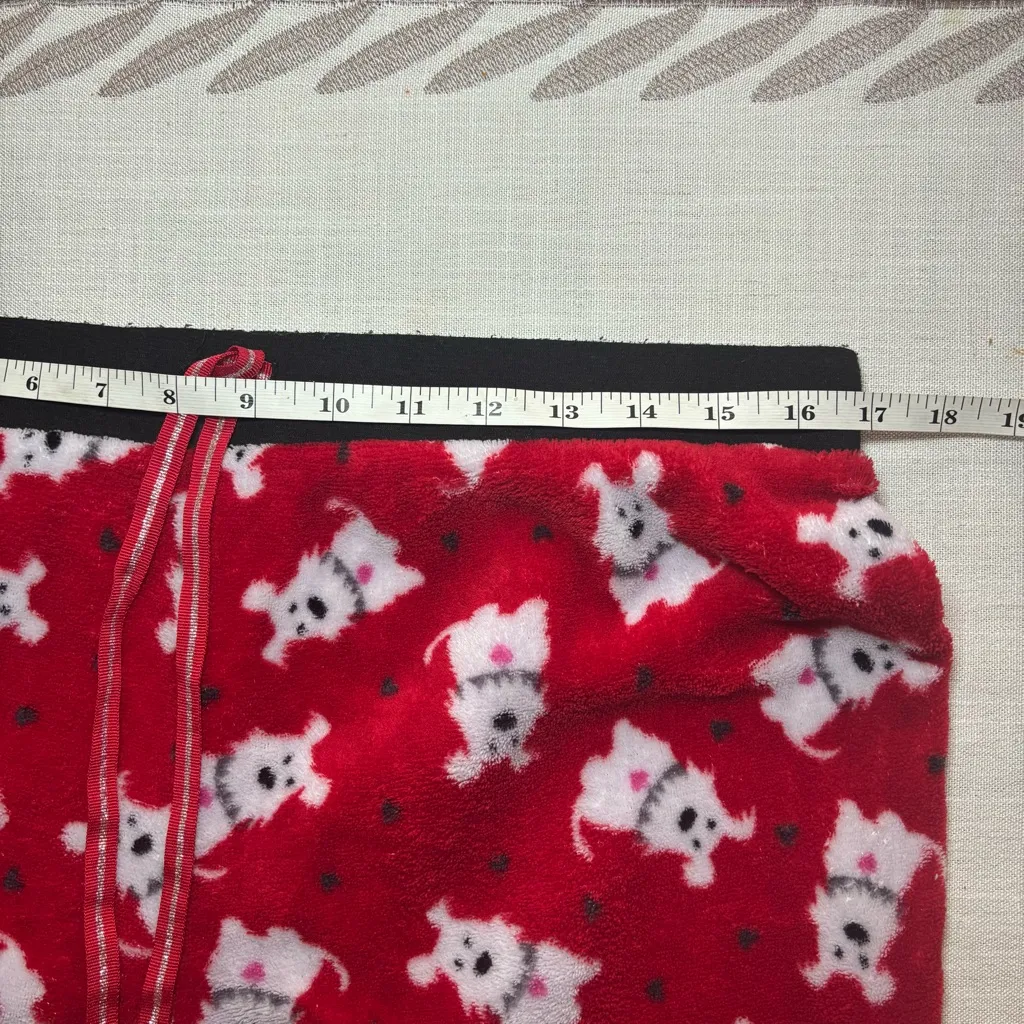 Charming Red Pajama Pants with Dog Design Size L - Image 8