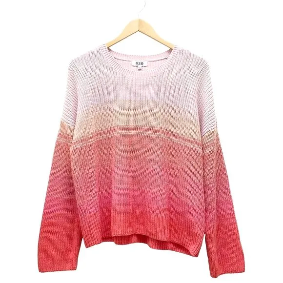 NWT 525 America x Revolve Pink Ombré Shaker Knit Sweater Women’s Size Large NEW - Image 3