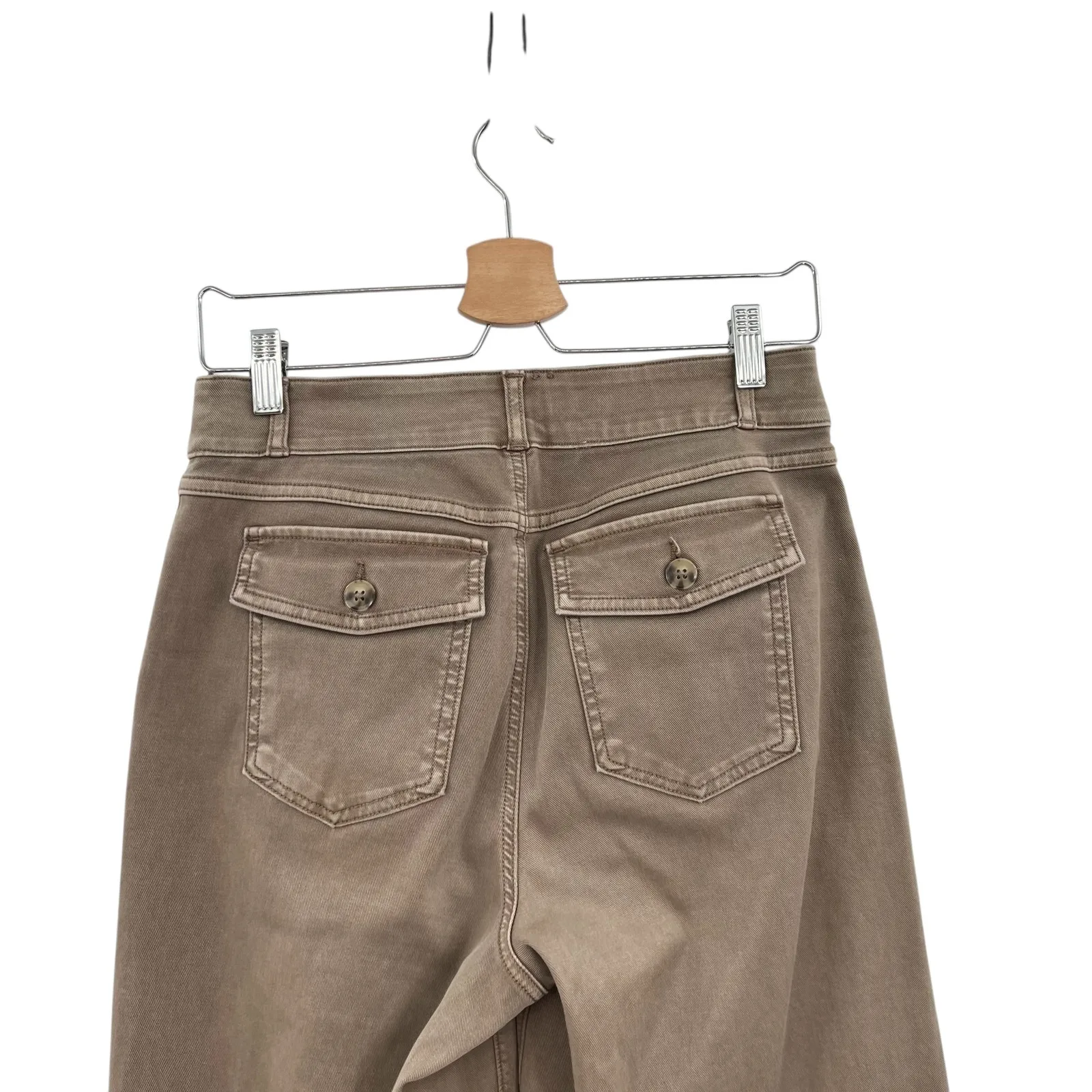 Spanx SPANXsupersmooth Stretch Twill Cropped Wide Leg Pant Brown Size Medium - Image 8