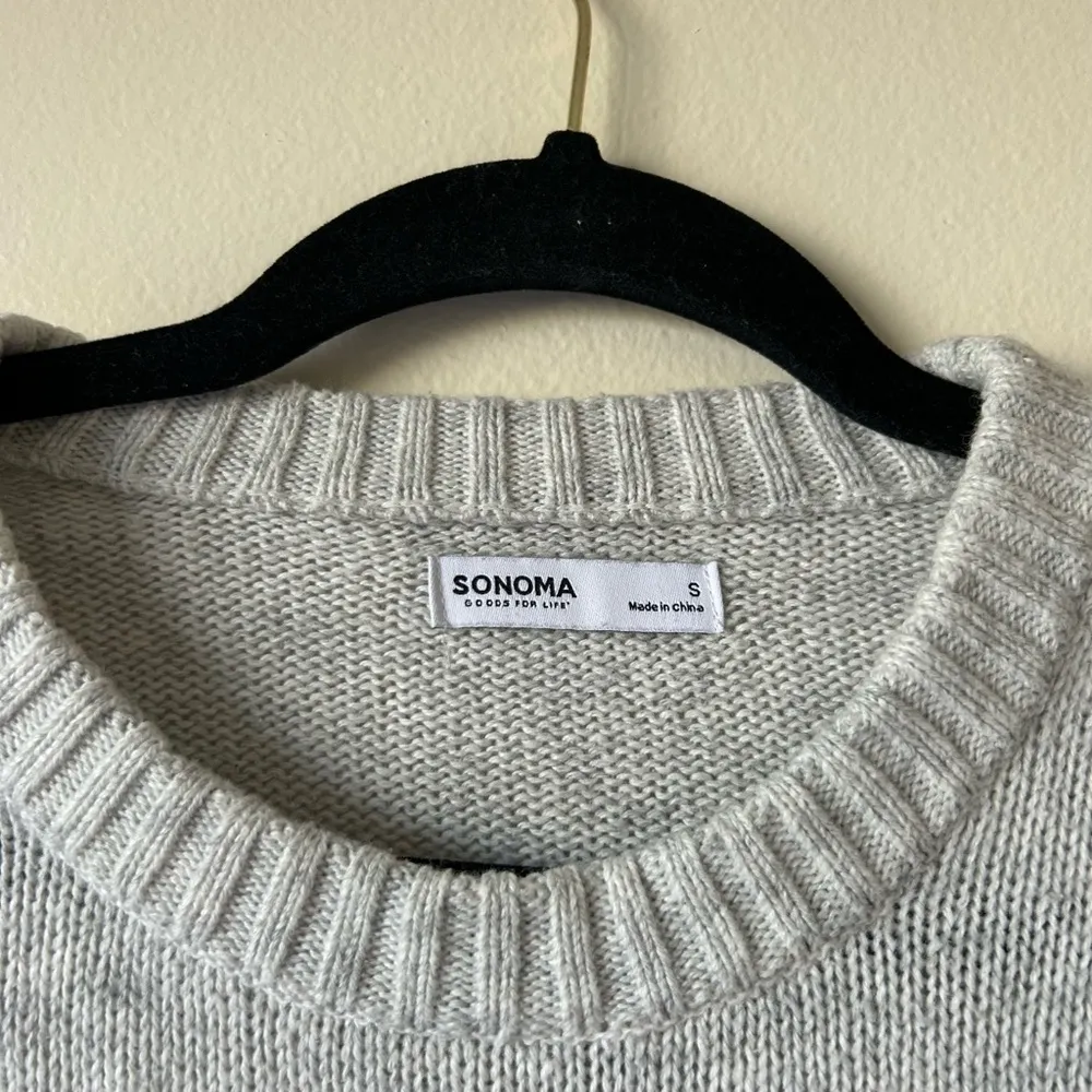 Sonoma Small Gray Tight Knit Crewneck Sweater Cotton Acrylic Blend - Image 3