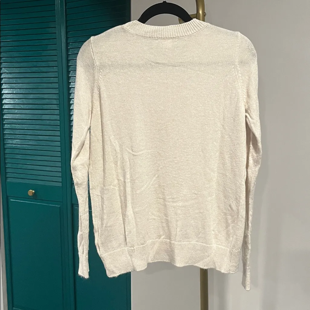 H&M Vintage cream Sweater with Sequin “I’m not a chicken” Thanksgiving sweater S - Image 4