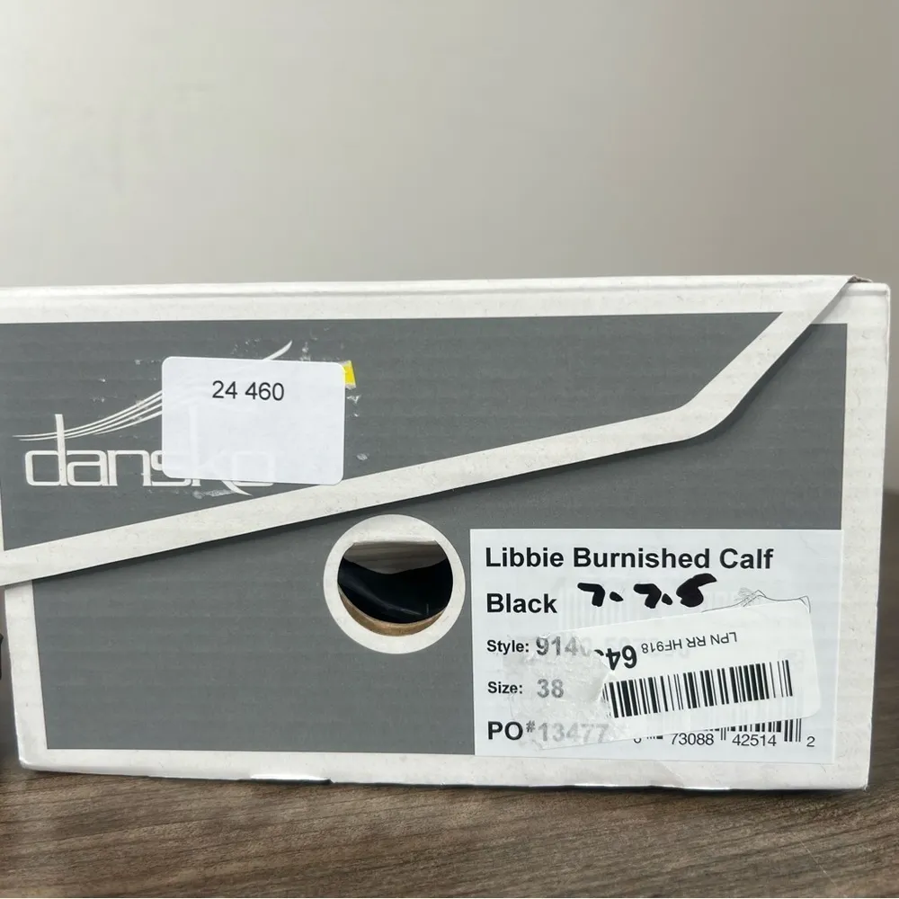 NEW Dansko Libbie Black Burnished Calf Shoe Size 38 aka 7.5-8 SKU#24460 - Image 2