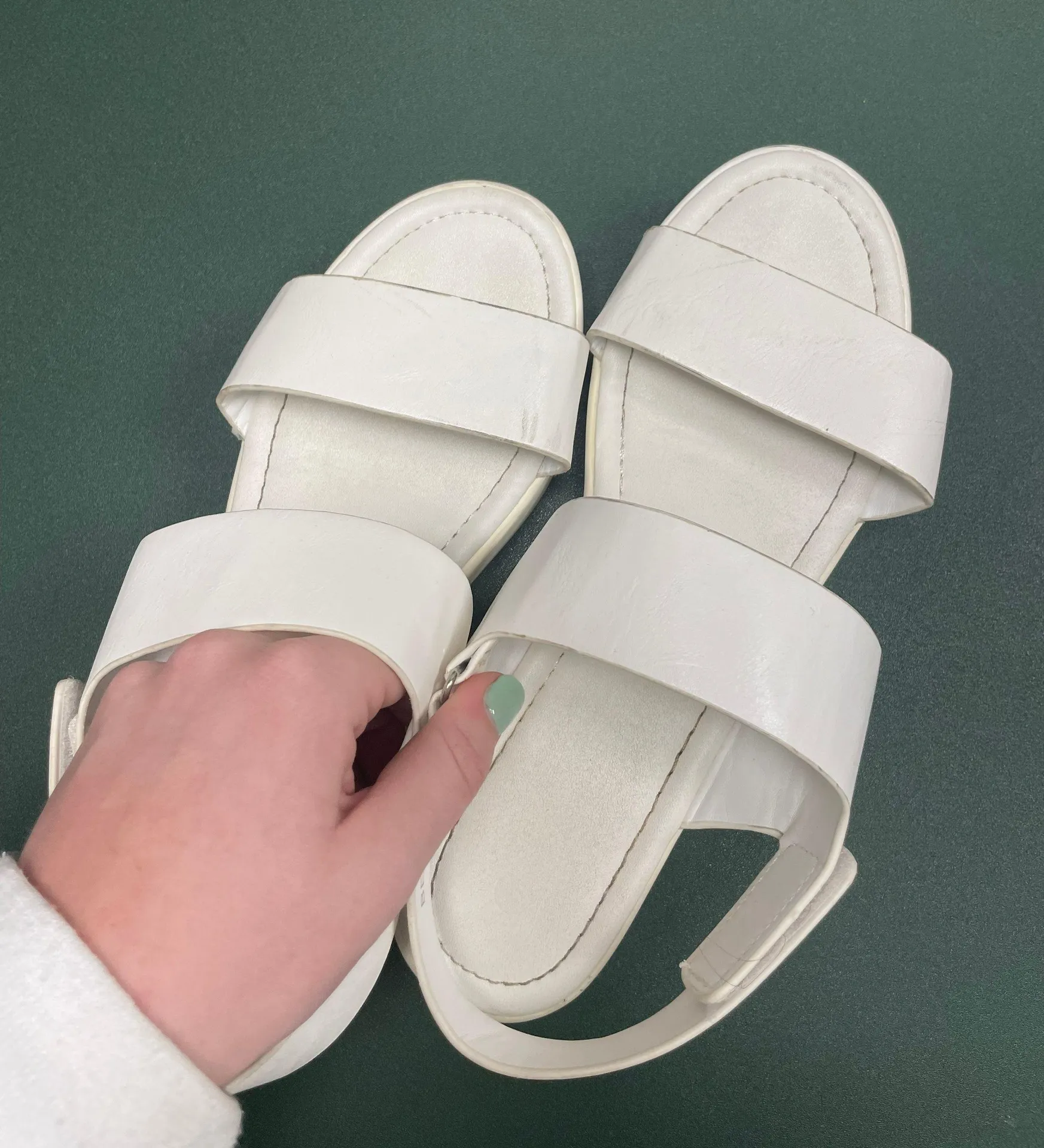 Platform White Sandals Size 9 - Image 2