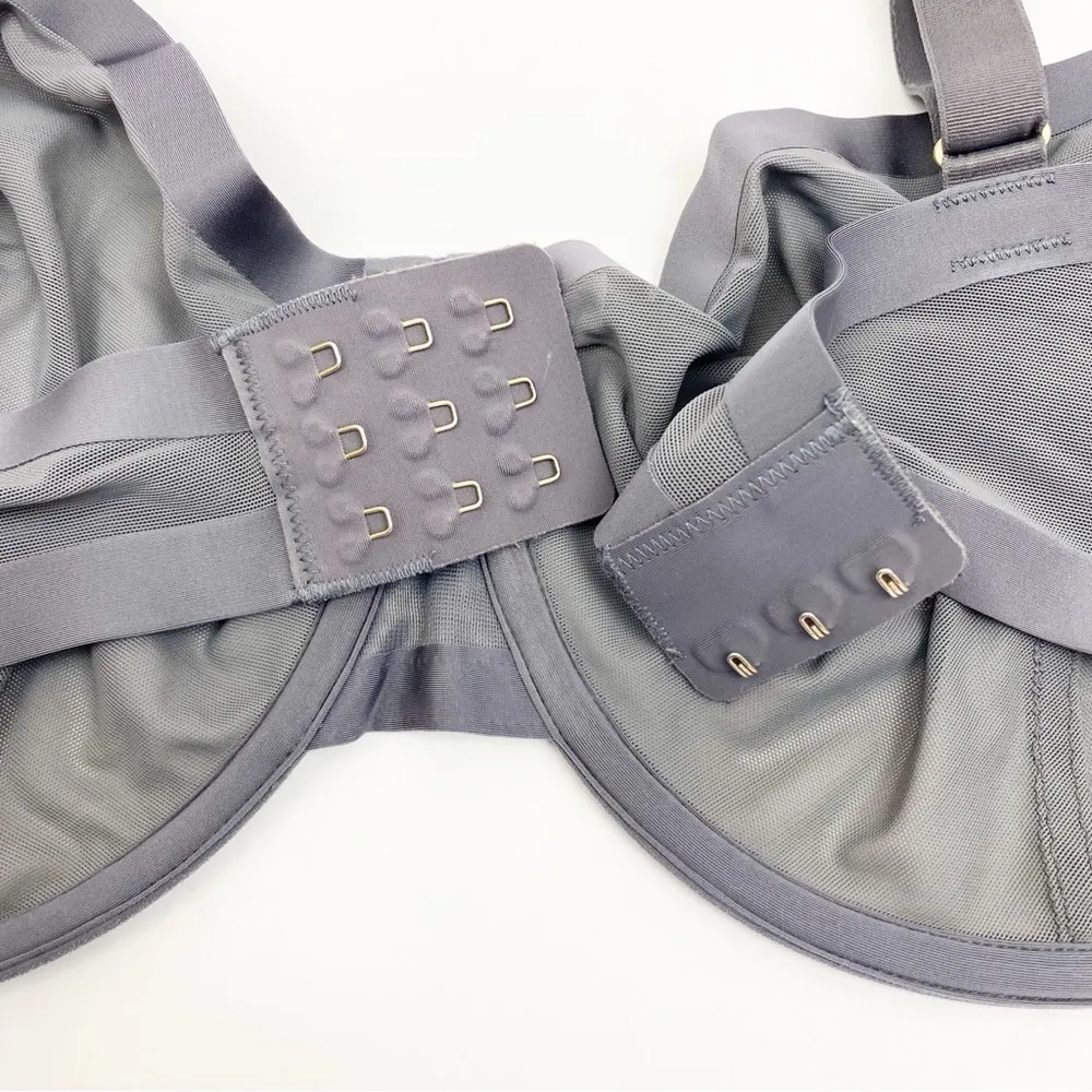 Cuup The Balconette Mesh Underwire Bra: Grey Slate 38G (4D) Size undefined - Image 12